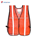 Gilet de travail respirable de gilet de sécurité respirable de gilet de sécurité de maille de sécurité de maille de polyester de 100% avec des bandes réfléchissantes